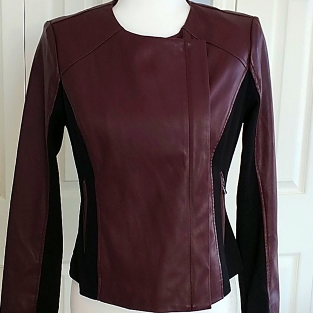 G by Giuliana faux leather & knit Jacket Sz XS - Picture 2 of 12